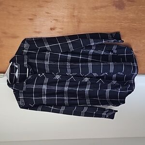 Athleta Lumberjill lumberjack black and white flannel button down shirt - S